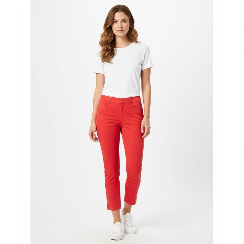 Banana Republic Sloan dark orange capris, front & back high pockets, stretchy,2P